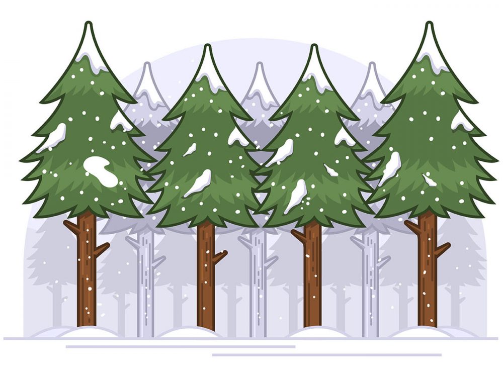Winter Landscape Free Vector Illustration