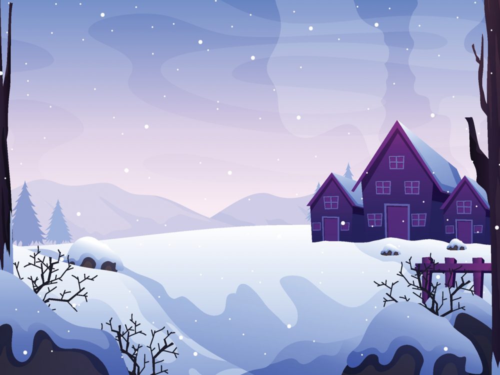 Winter Landscape Free Vector Illustration