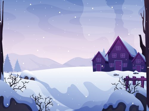 Winter Landscape Free Vector Illustration