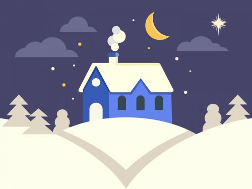 Winter Landscape Free Vector Illustration