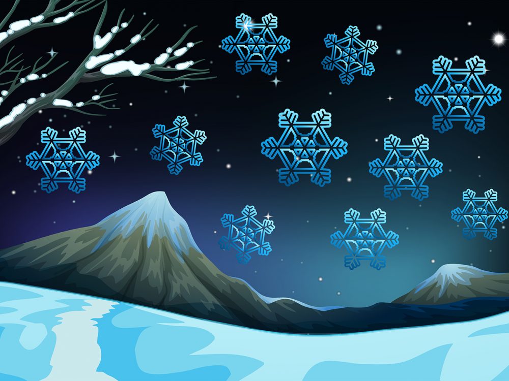 Winter Landscape with High Mountains Illustrations