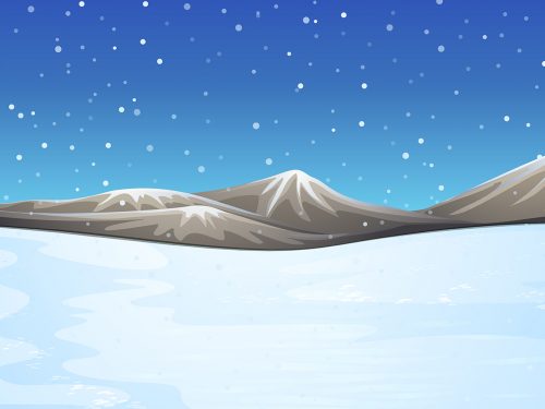 Winter Landscape with High Mountains Illustrations