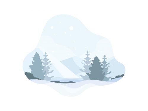 Winter Landscape with High Mountains Illustrations