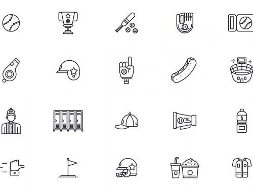 Baseball Line Vector Icons