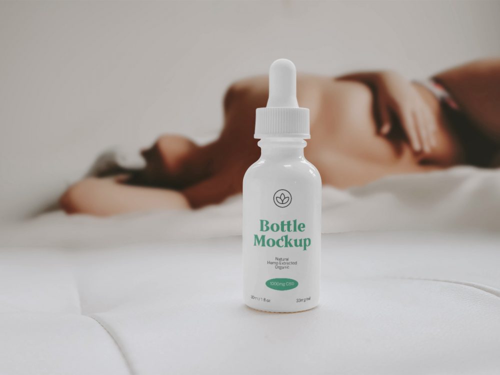 Bottle with Women Mockup