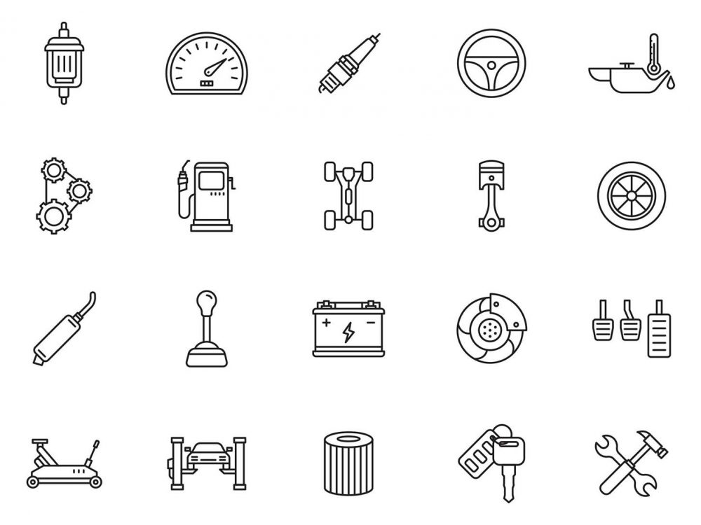 Car Parts Vector Icons