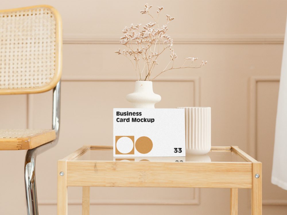 Card on Table Mockup