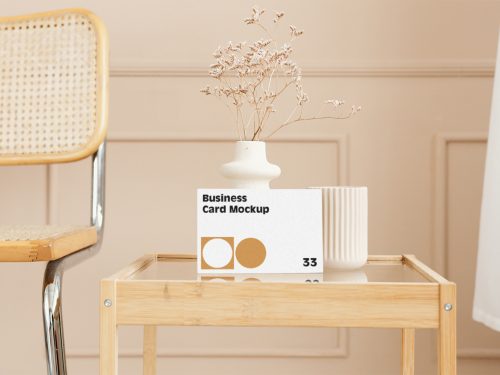 Card on Table Mockup