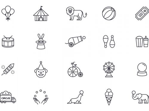 Circus Line Icons