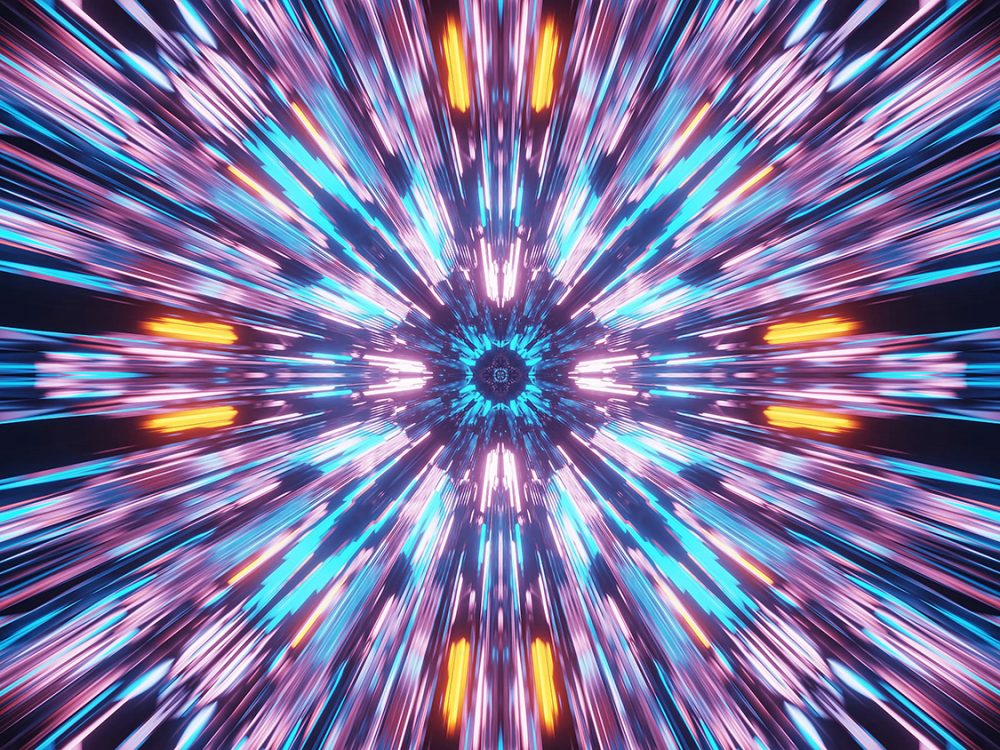 Cosmic Background with Colorful Laser Lights