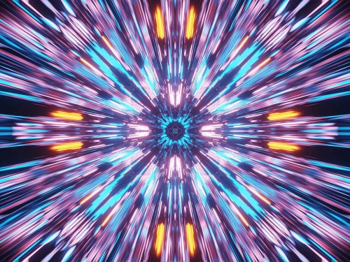 Cosmic Background with Colorful Laser Lights