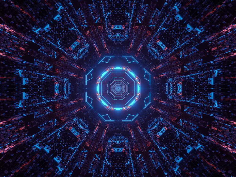 Cosmic Background with Colorful Laser Lights