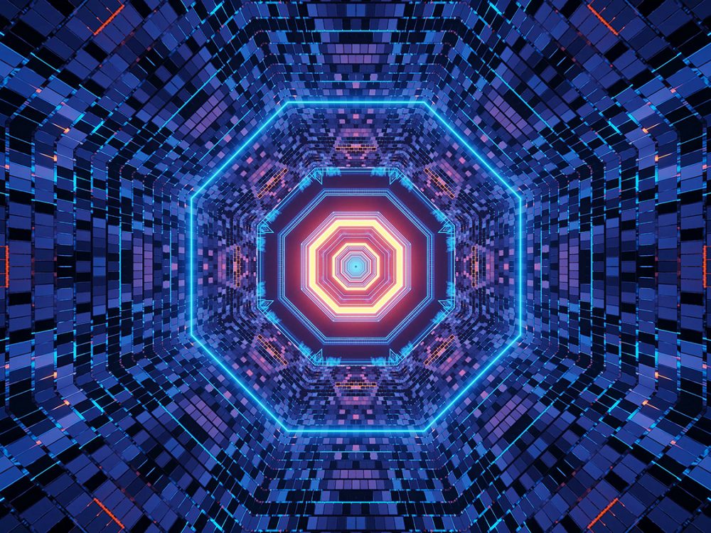 Cosmic Background with Colorful Laser Lights