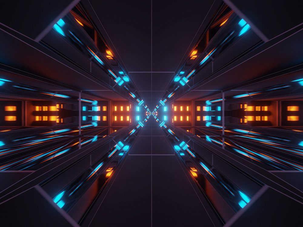 Cosmic Background with Colorful Laser Lights