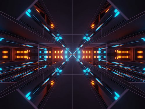 Cosmic Background with Colorful Laser Lights