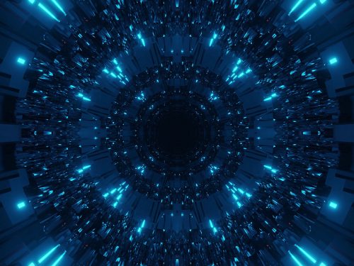 Cosmic Background with Colorful Laser Lights