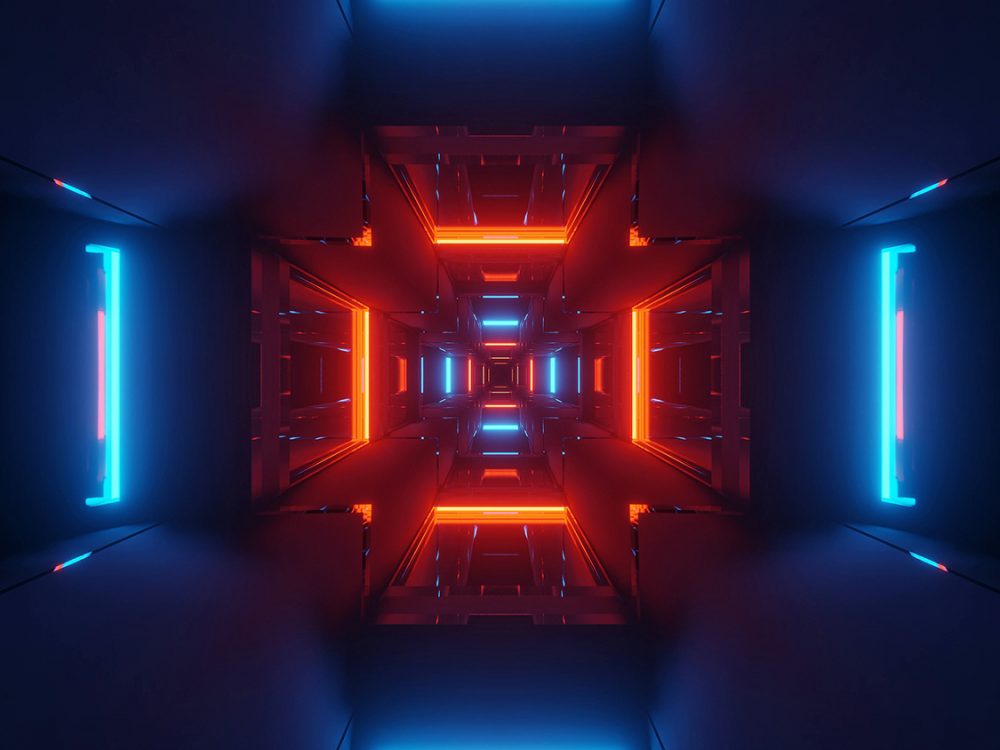 Cosmic Background with Colorful Laser Lights