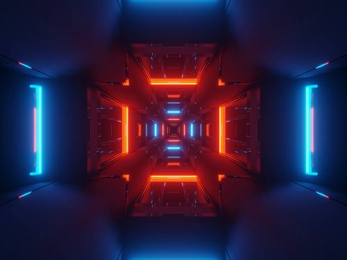 Cosmic Background with Colorful Laser Lights