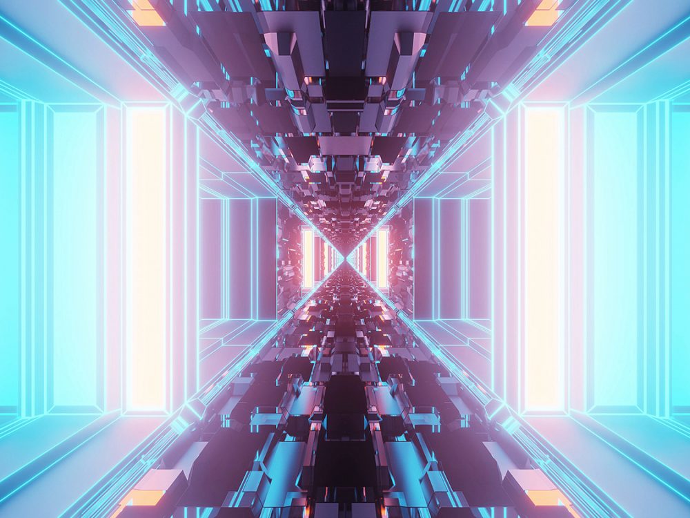 Cosmic Background with Colorful Laser Lights