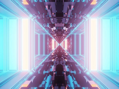 Cosmic Background with Colorful Laser Lights