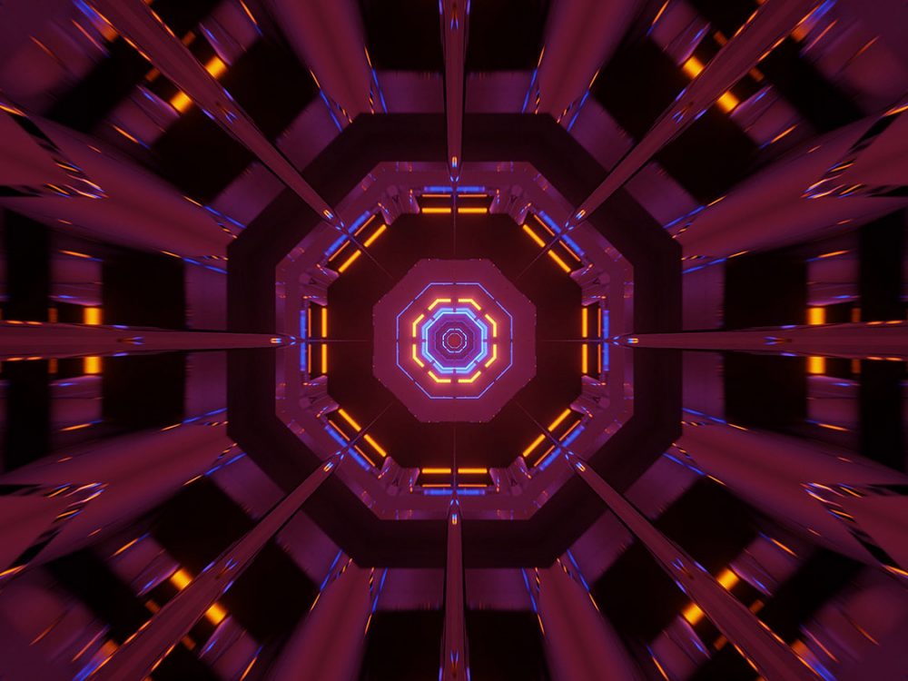 Cosmic Background with Colorful Laser Lights