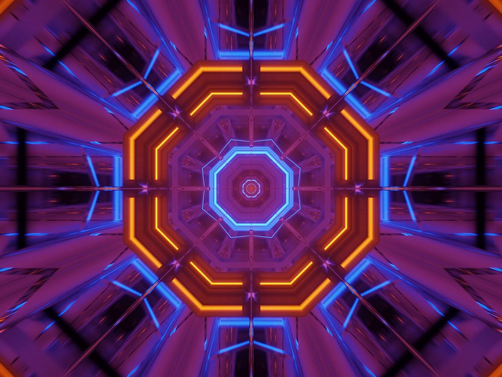 Cosmic Background with Colorful Laser Lights