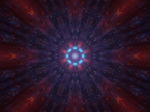 Cosmic Background with Colorful Laser Lights