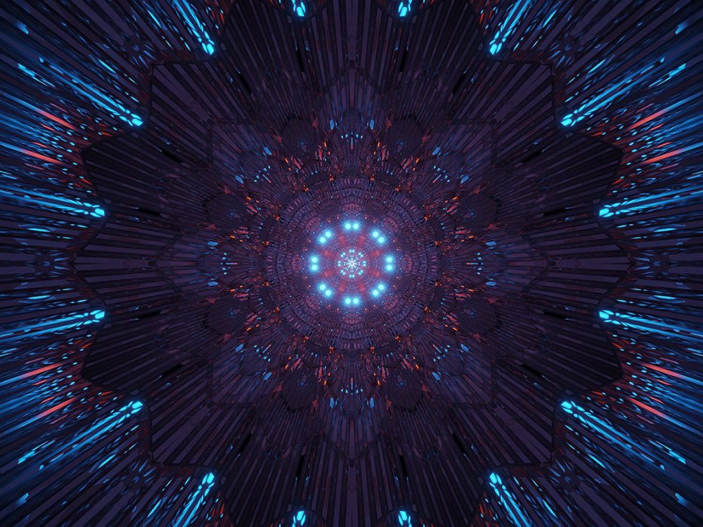 Cosmic Background with Colorful Laser Lights