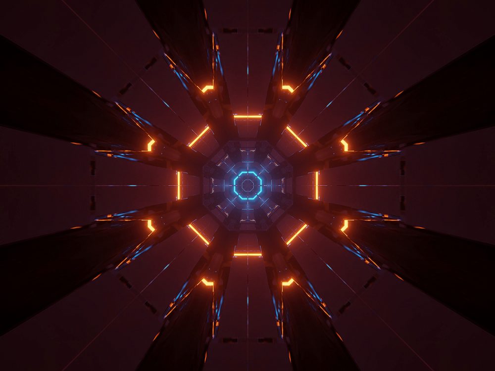 Cosmic Background with Colorful Laser Lights