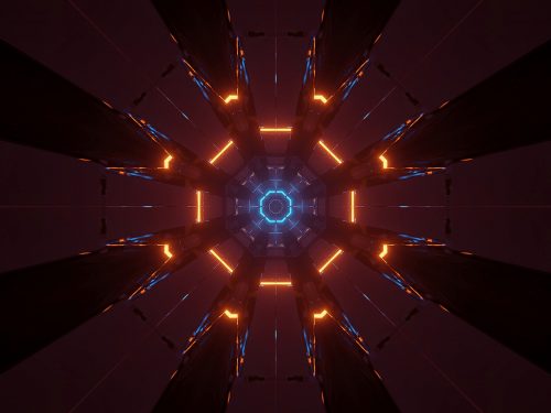 Cosmic Background with Colorful Laser Lights