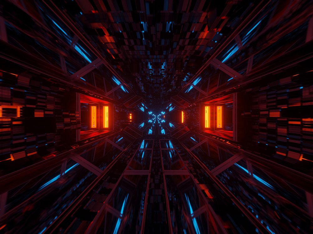 Cosmic Background with Colorful Laser Lights