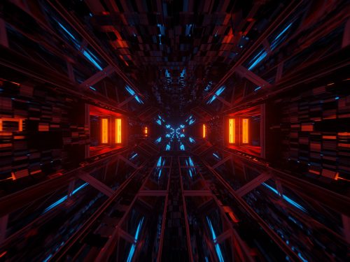 Cosmic Background with Colorful Laser Lights