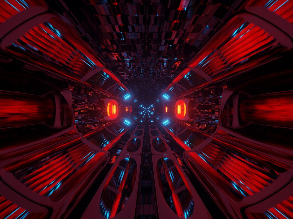 Cosmic Background with Colorful Laser Lights