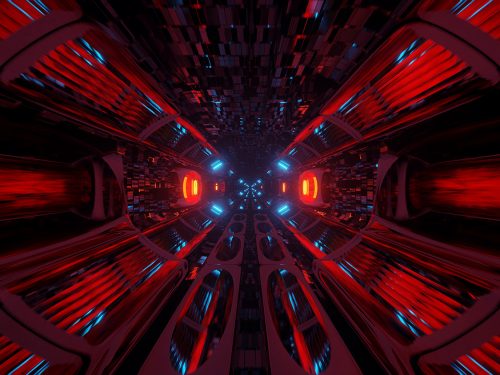 Cosmic Background with Colorful Laser Lights