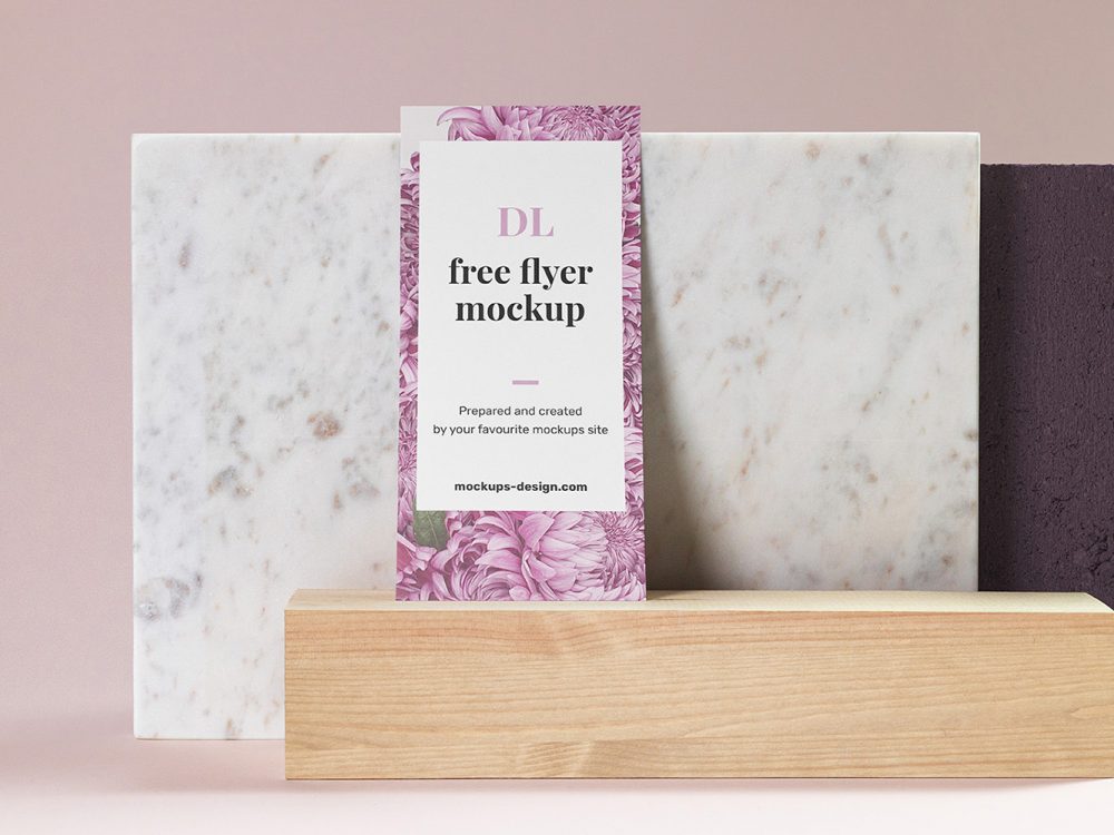 DL Flyer on Marble Mockup