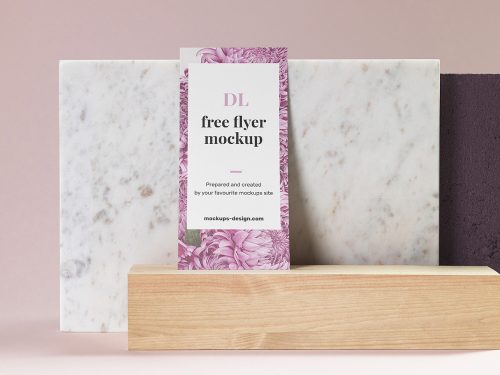 DL Flyer on Marble Mockup