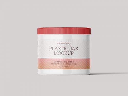 Free Plastic Jar PSD Mockup