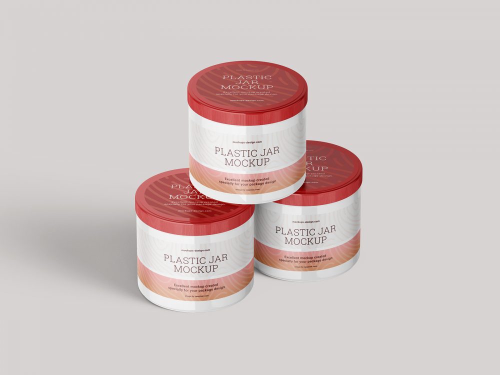 Free Plastic Jar PSD Mockup