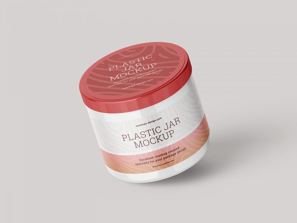 Free Plastic Jar PSD Mockup