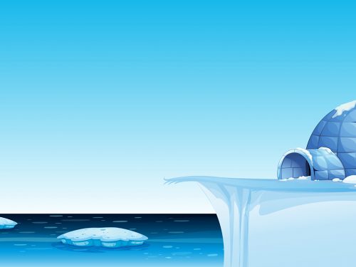 Igloo in Cold Terrain Free Vector Illustration