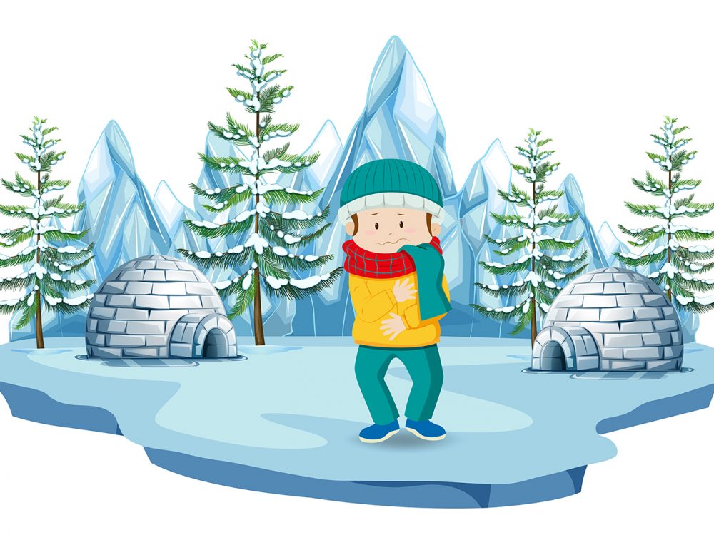Igloo in Cold Terrain Free Vector Illustration
