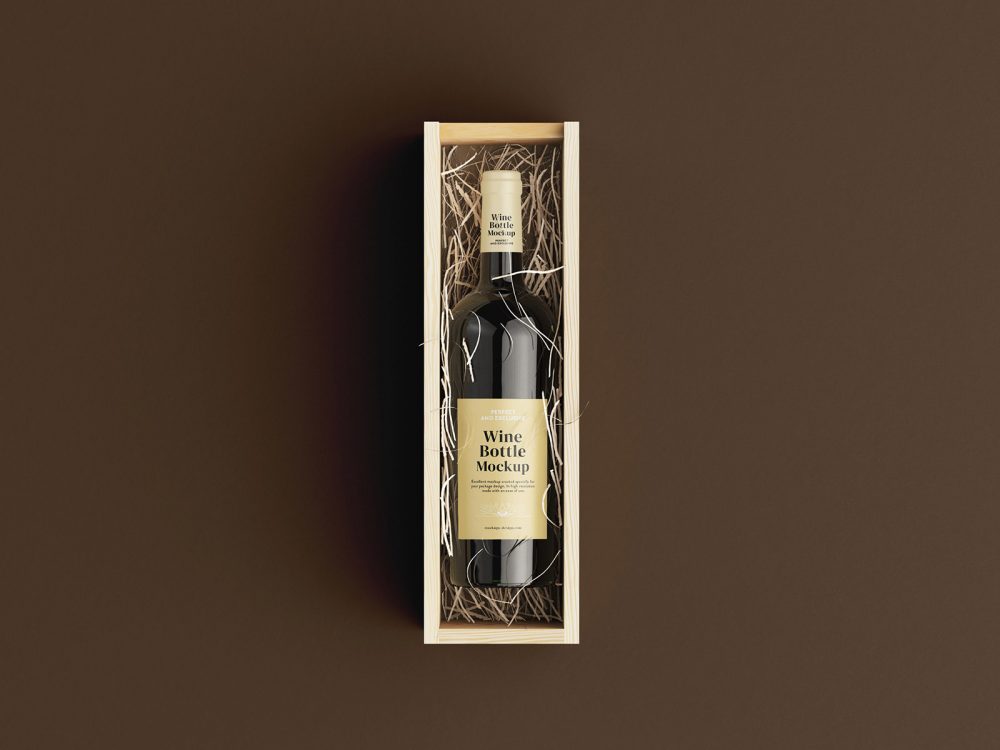 Opened Wine Box Mockup