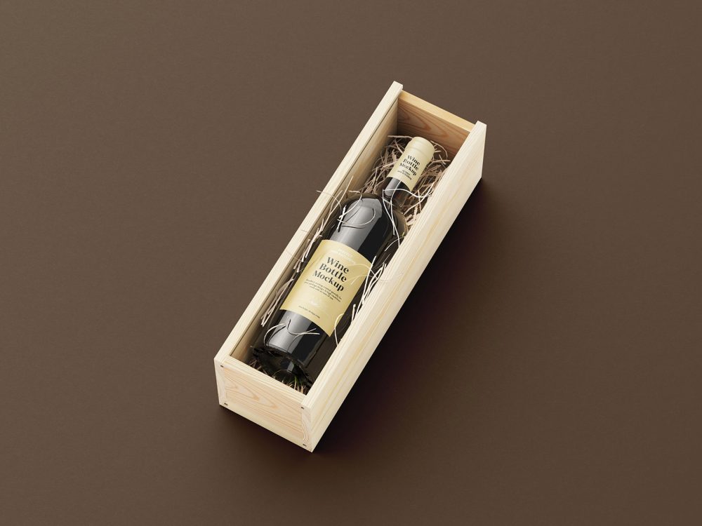 Opened Wine Box Mockup