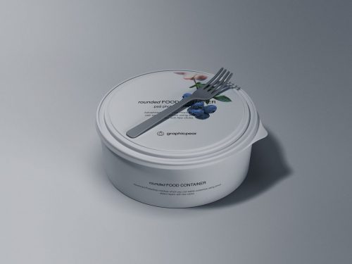 Rounded Food Container Mockup