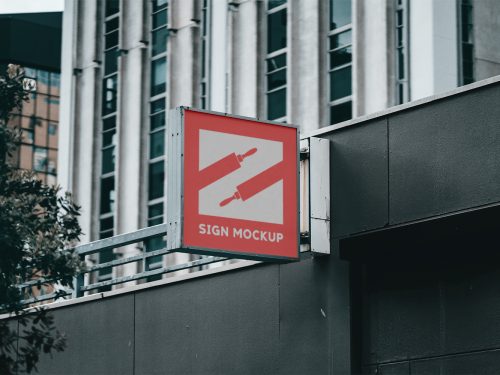 Sign on Building Mockup