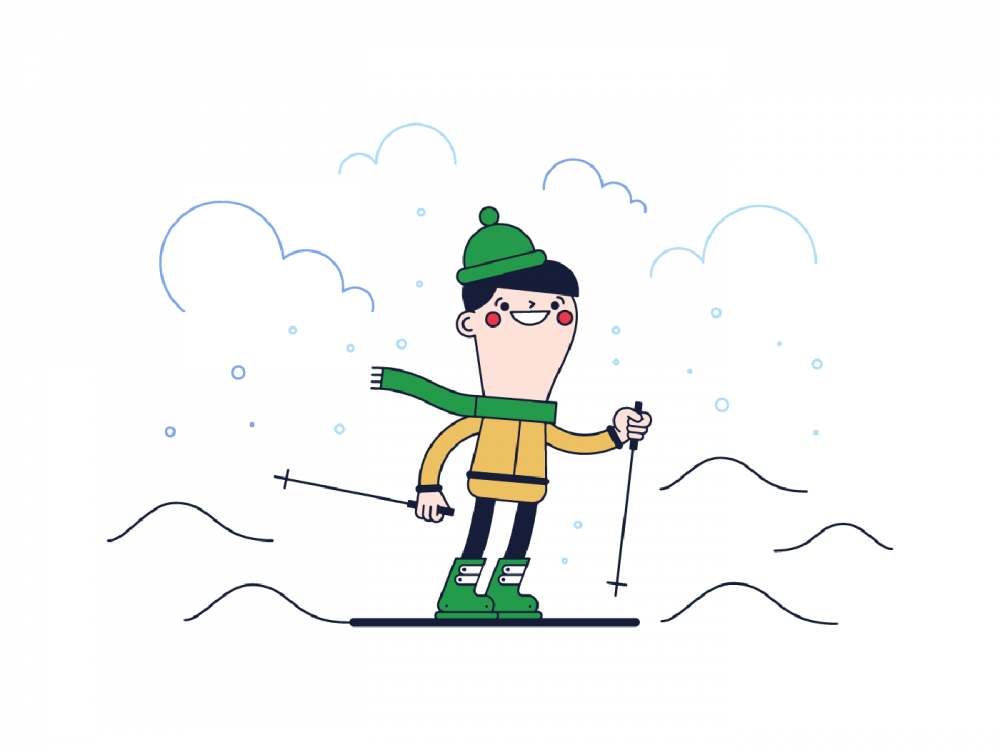Skier Illustration Free Vector