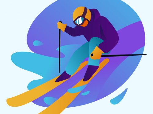 Skier Illustration Free Vector
