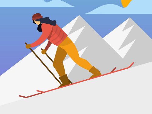 Skier Illustration Free Vector