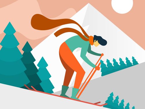 Skier Illustration Free Vector
