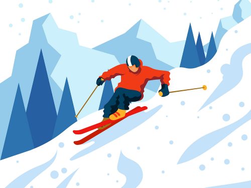 Skier Illustration Free Vector
